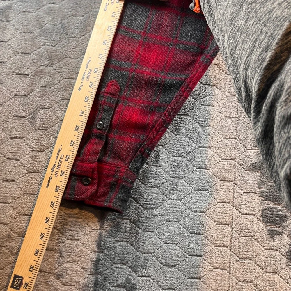 ORVIS Mens Red Plaid Flannel Shirt Jacket Button Up Long Sleeve Size XL